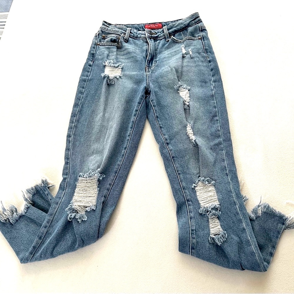 GUESS FACTORY Wome’ns Fringe High Rise Jean - Picture 3 of 14